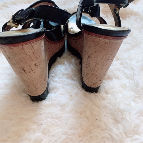 Coach Giulietta Black and Tan Tassel Wedges - Picture 6 of 7